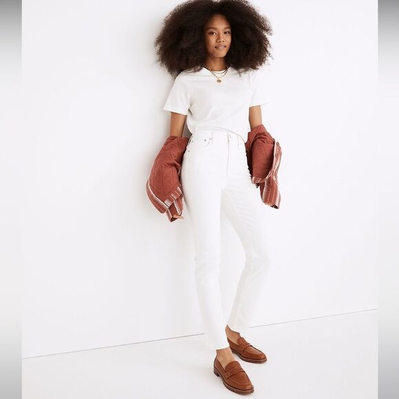 Madewell NWT Perfect Vintage Jeans Size 26 High Rise Tile White - Picture 2 of 14